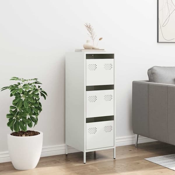 vidaXL Highboard Valkoinen 39x35x103,5 cm Teräs