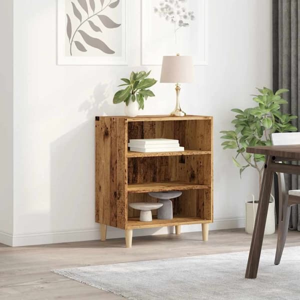 vidaXL skænk 57x35x75 cm konstrueret træ antikt træ