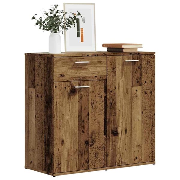 vidaXL skænk 80x36x75 cm konstrueret træ antikt træ