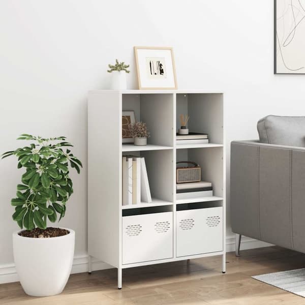 vidaXL Highboard hvit 68x39x103,5 cm stål