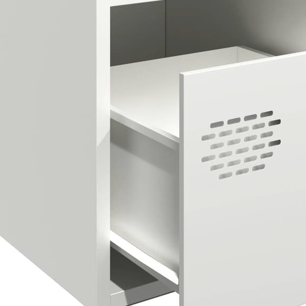 vidaXL Skjenk hvit 68x39x73,5 cm kaldvalset stål