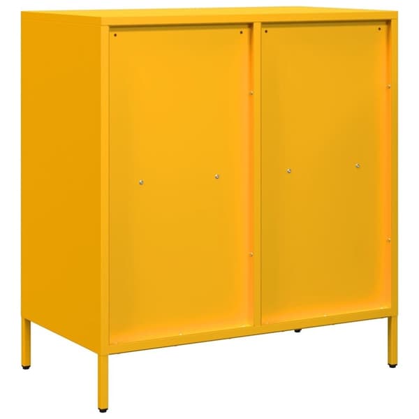 vidaXL Skjenk sennepsgul 68x39x73,5 cm kaldvalset stål