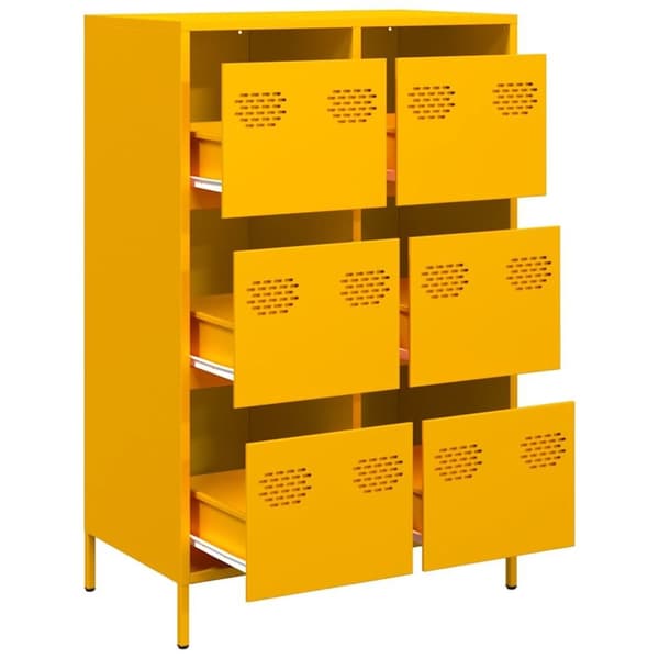 vidaXL Kaappi sinapinkeltainen 68x39x101,5 cm teräs