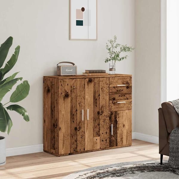 vidaXL skænk 91x29,5x75 cm konstrueret træ antikt trælook