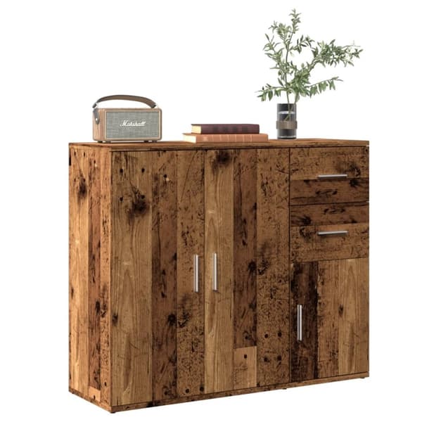 vidaXL skænk 91x29,5x75 cm konstrueret træ antikt trælook