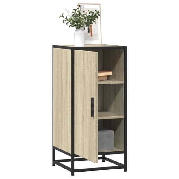 vidaXL Senkki Sonoma tammi 35,5x35x76 cm tekninen puu ja metalli