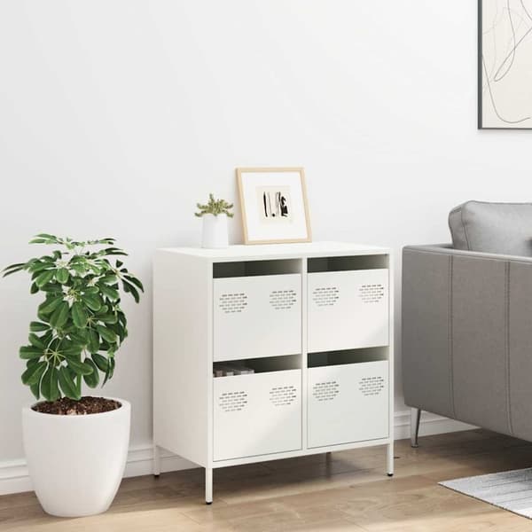vidaXL Senkki Valkoinen 68x39x73,5 cm Kylmävalssattu teräs