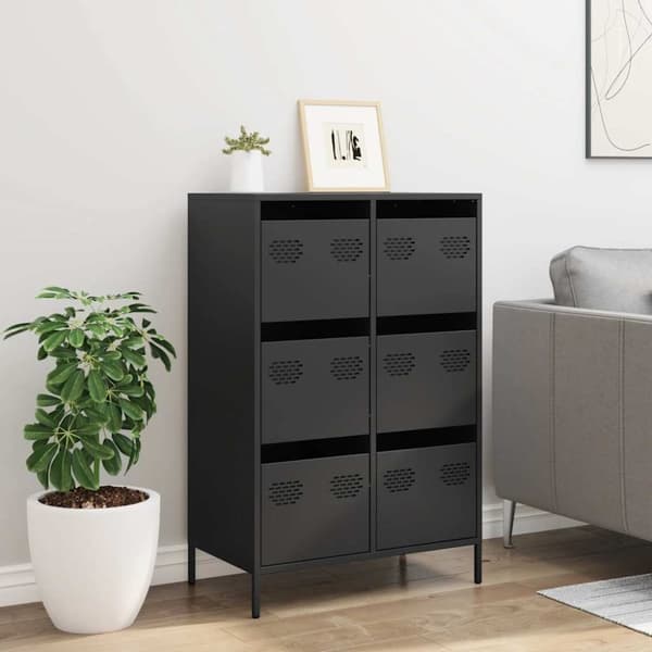 vidaXL Kaappi musta 68x39x101,5 cm teräs