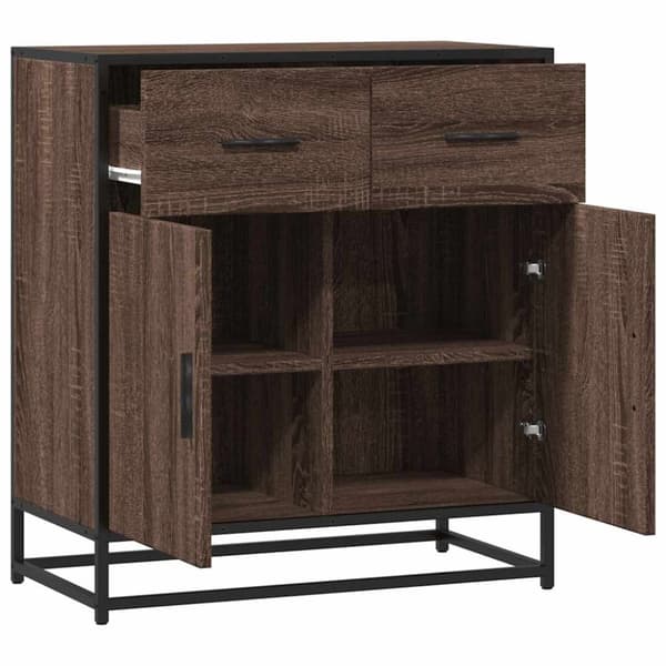 vidaXL Skjenk brun eik 68x35x76 cm konstruert tre