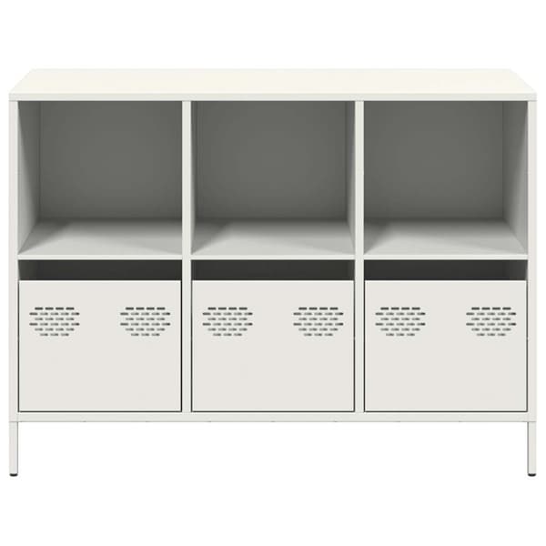 vidaXL skænk 101,5x39x73,5 cm koldvalset stål hvid