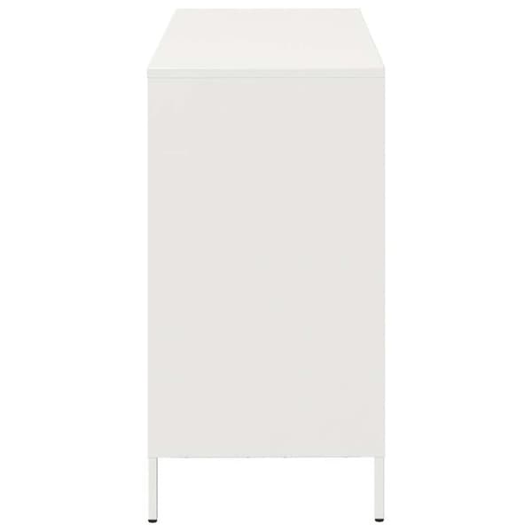 vidaXL skænk 101,5x39x73,5 cm koldvalset stål hvid