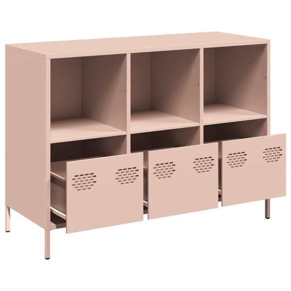 vidaXL Skjenk rosa 101,5x39x73,5 cm kaldvalset stål