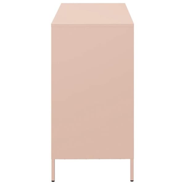 vidaXL Skjenk rosa 101,5x39x73,5 cm kaldvalset stål