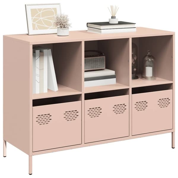 vidaXL Skjenk rosa 101,5x39x73,5 cm kaldvalset stål