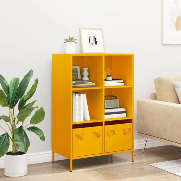 vidaXL højskab 68x39x103,5 cm stål sennepsgul