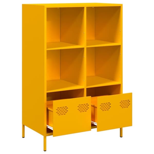 vidaXL højskab 68x39x103,5 cm stål sennepsgul