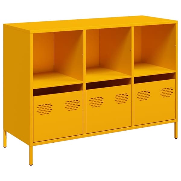 vidaXL Senkki Sinapinkeltainen 101,5x39x73,5 cm Kylmävalssattu teräs