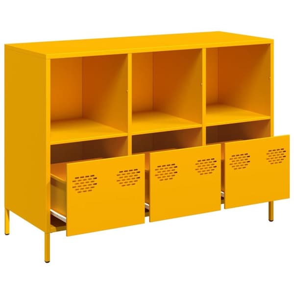 vidaXL Senkki Sinapinkeltainen 101,5x39x73,5 cm Kylmävalssattu teräs