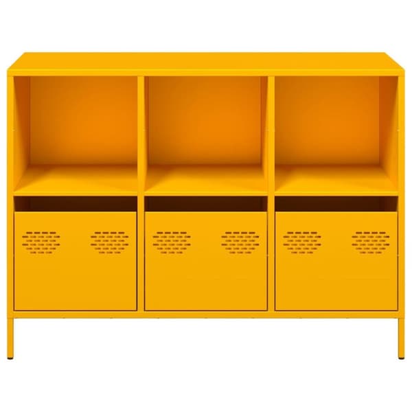 vidaXL Senkki Sinapinkeltainen 101,5x39x73,5 cm Kylmävalssattu teräs