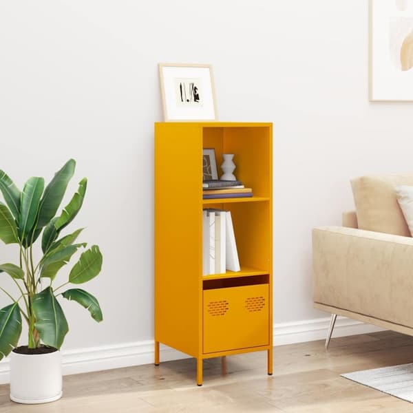 vidaXL højskab 35x39x103,5 cm stål sennepsgul