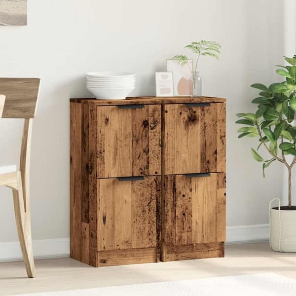 vidaXL Senkit 2 kpl vanhaa puuta 30x30x70 cm tekninen puu
