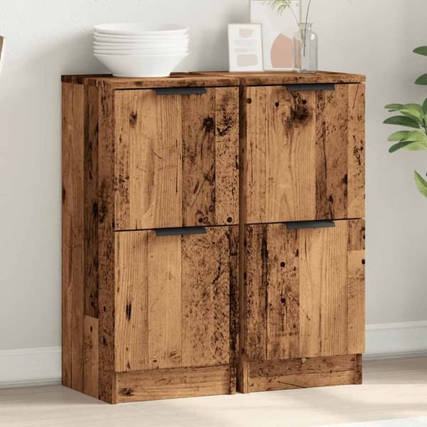 vidaXL Senkit 2 kpl vanhaa puuta 30x30x70 cm tekninen puu