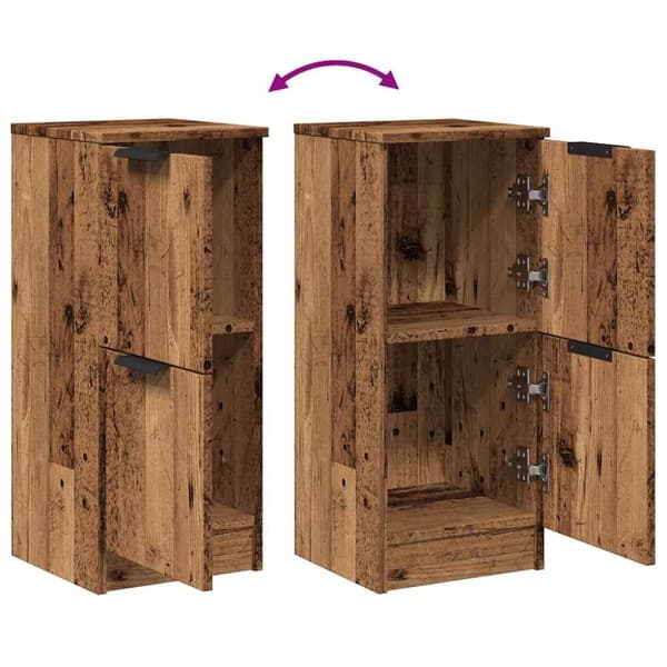 vidaXL Senkit 2 kpl vanhaa puuta 30x30x70 cm tekninen puu