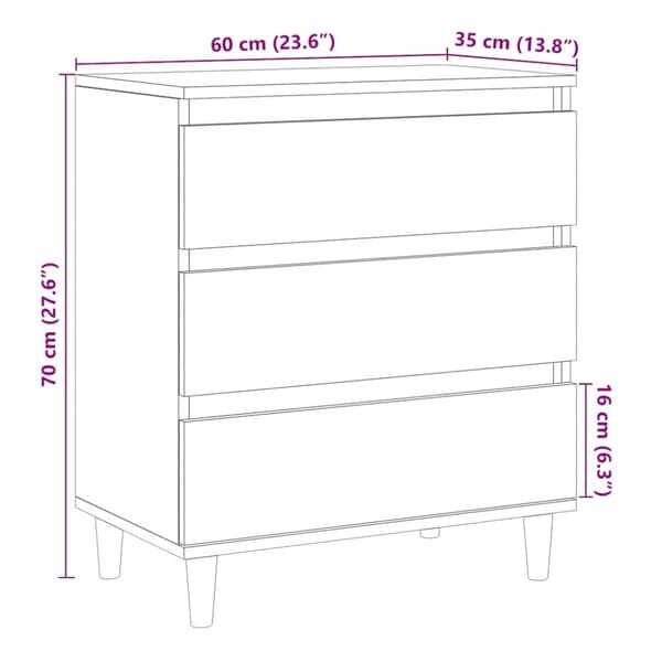 vidaXL Senkki vanhaa puuta 60x35x70 cm tekninen puu
