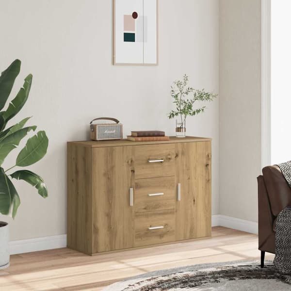 vidaXL skænk 90x29,5x65 cm konstrueret træ kunsteg