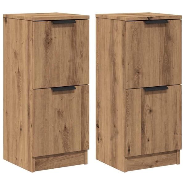 vidaXL skænke 2 stk. 30x30x70 cm konstrueret træ kunsteg