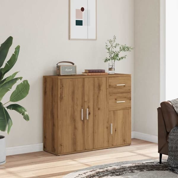vidaXL skænk 91x29,5x75 cm konstrueret træ kunsteg