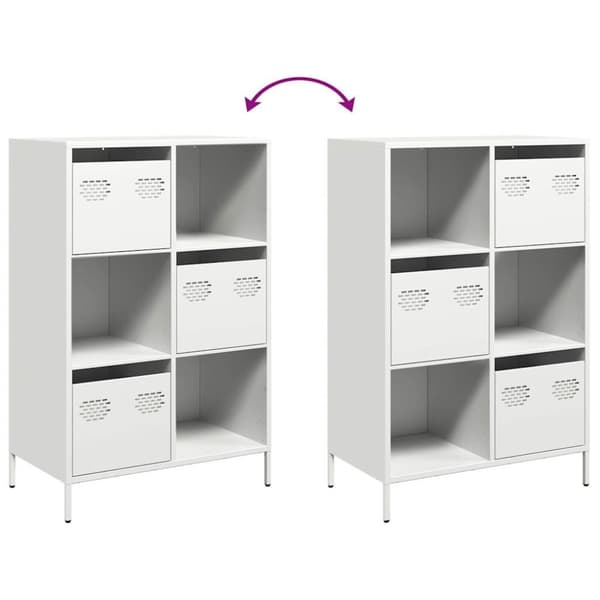 vidaXL Highboard hvit 68x39x103,5 cm stål