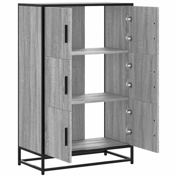 vidaXL Highboard grå sonoma 68x35x106,5 cm konstruert tre og metall