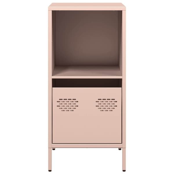 vidaXL skab 35x39x73,5 cm koldvalset stål lyserød