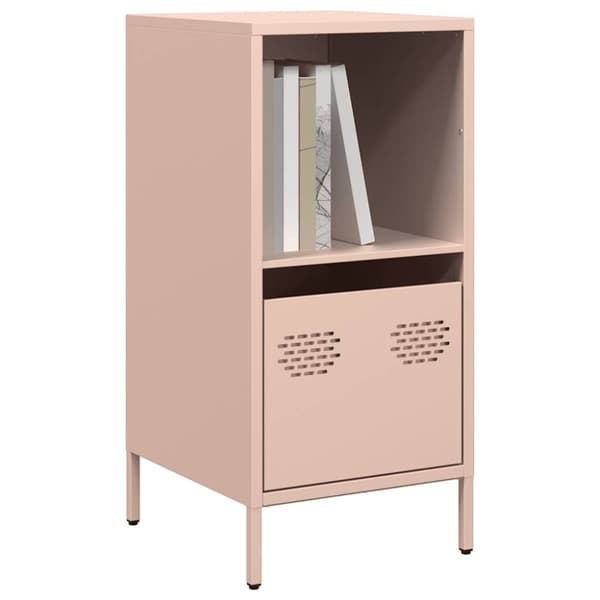 vidaXL skab 35x39x73,5 cm koldvalset stål lyserød