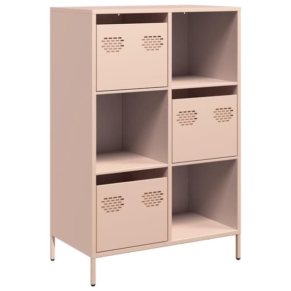 vidaXL skab 68x39x103,5 cm stål lyserød