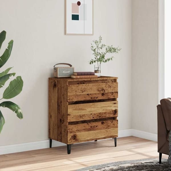 vidaXL skænk 60x35x70 cm konstrueret træ antikt træ