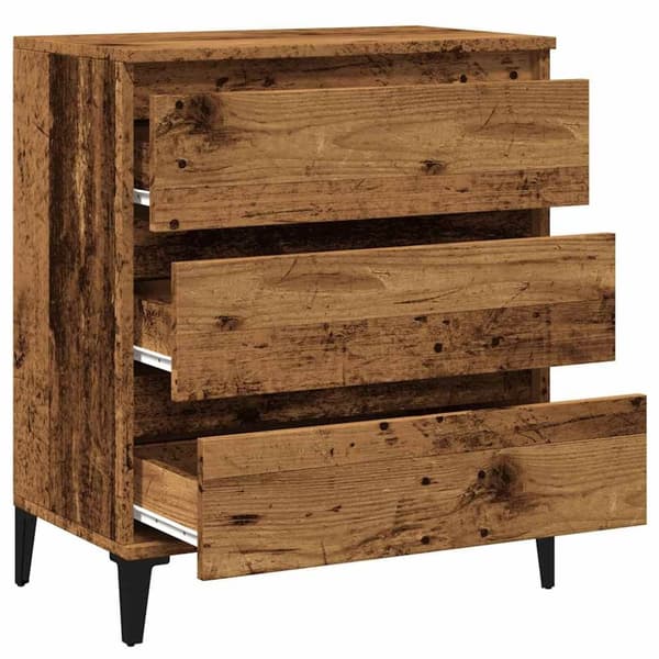 vidaXL skænk 60x35x70 cm konstrueret træ antikt træ