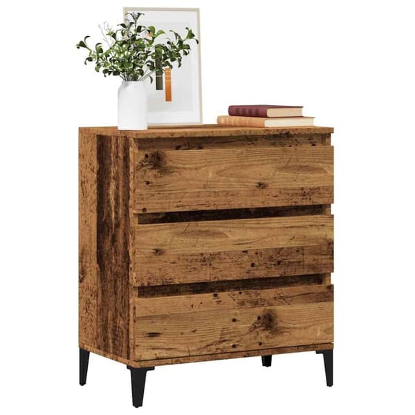 vidaXL skænk 60x35x70 cm konstrueret træ antikt træ