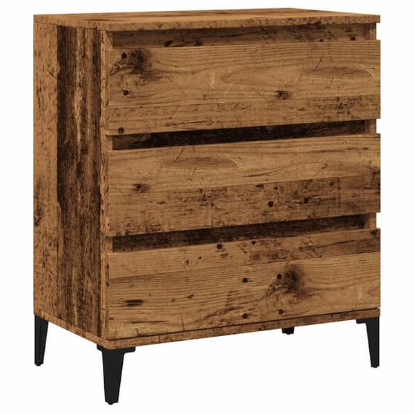 vidaXL skænk 60x35x70 cm konstrueret træ antikt træ