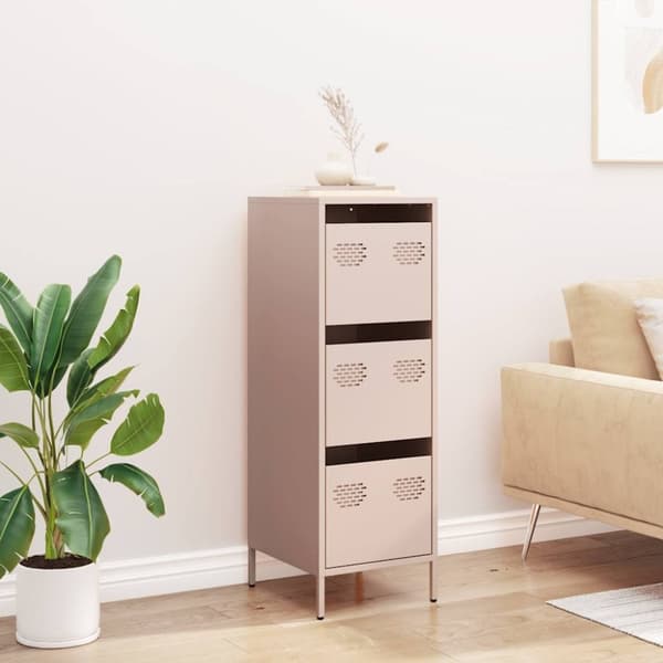vidaXL Highboard rosa 39x35x103,5 cm stål