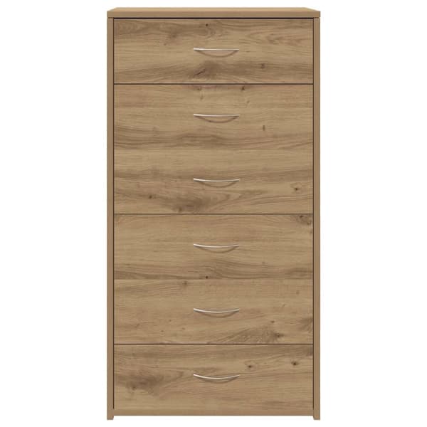 vidaXL Skjenk med 6 skuffer artisan eik 50x34x96 cm konstruert tre