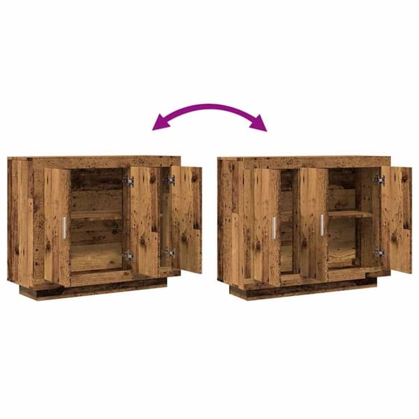 vidaXL Skjenk gammelt tre 92x35x75 cm konstruert tre