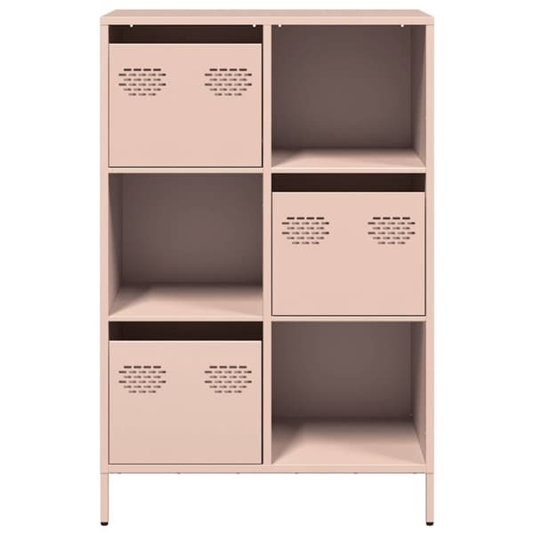vidaXL Högskåp rosa 68x39x103,5 cm stål
