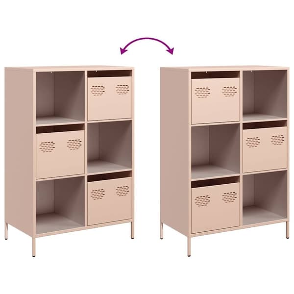 vidaXL Högskåp rosa 68x39x103,5 cm stål
