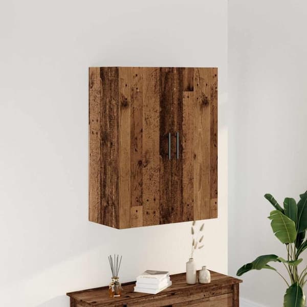 vidaXL vægskab 69,5x34x90 cm gammelt trælook