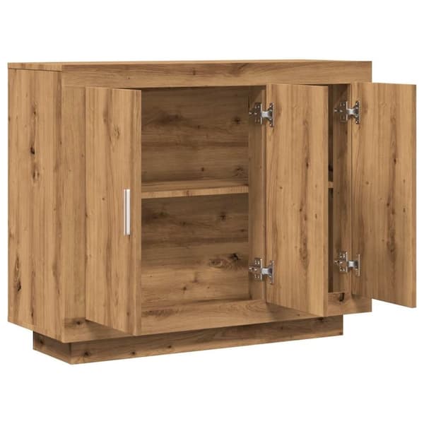 vidaXL skænk 92x35x75 cm konstrueret træ artisan eg