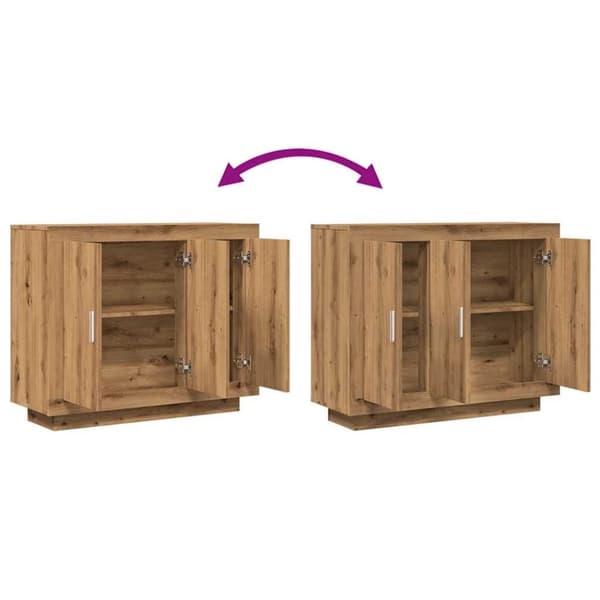 vidaXL skænk 92x35x75 cm konstrueret træ artisan eg