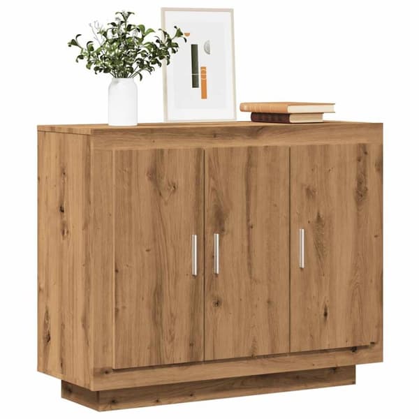 vidaXL skænk 92x35x75 cm konstrueret træ artisan eg