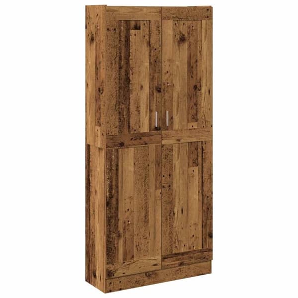vidaXL højskab 82,5x30,5x185 cm konstrueret træ antikt træ